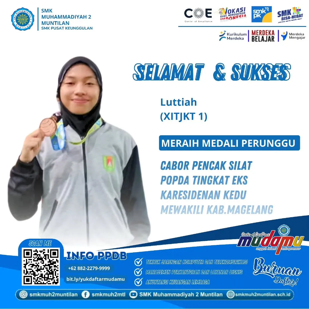 ajang CABOR Pencak Silat Tingkat Eks Karesidenan Kedu dan meraih medali perunggu W